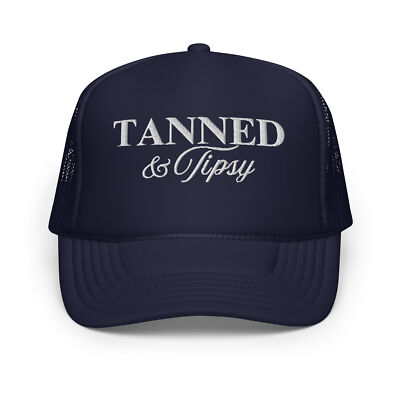 Tanned And Tipsy Foam Trucker Hat White | eBay display picture 2