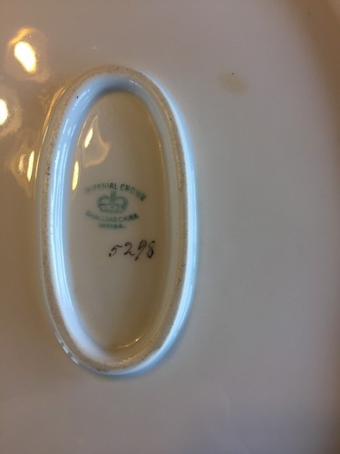 Imperial Crown China Austria 15” By 11” Platter. Rim Has Pink Roses 5298 - Picture 6 of 8