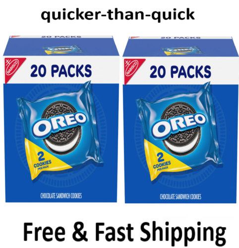 OREO Chocolate Sandwich Cookies, 20 Snack Packs (2 Cookies per Pack)