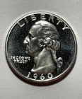 1960-P Washington Quarter Proof  Uncirculated BU 90% Silver Type B “WOW”