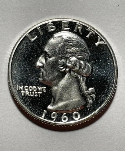 1960-P Washington Quarter Proof  Uncirculated BU 90% Silver Type B “WOW”