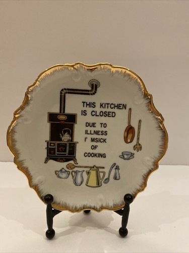 Vintage diese Küche ist wegen Krankheit geschlossen Teller Dekorateur 7,75" Japan