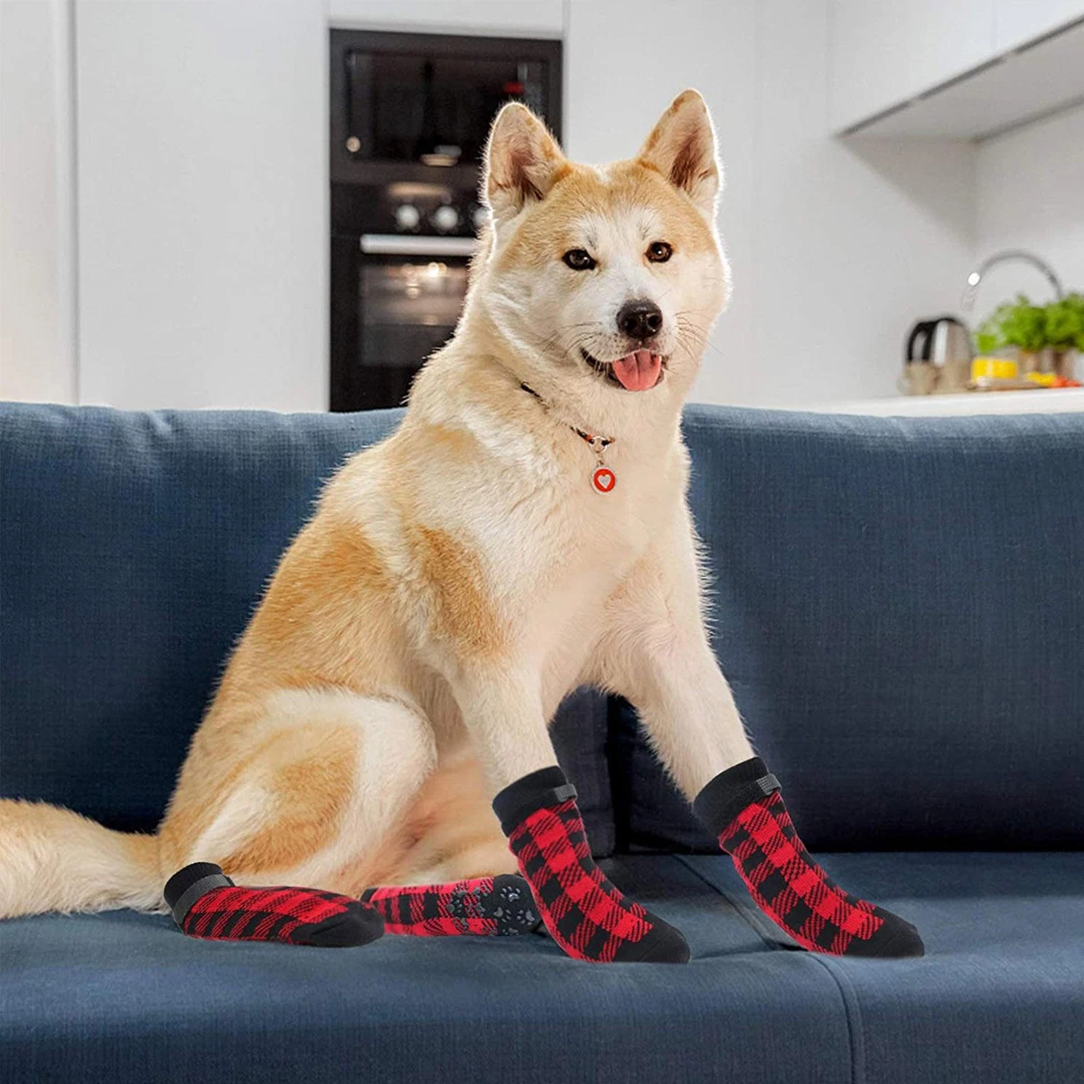 Non-Slip Dog Socks Knitted Pet Puppy Shoes Paw Print for Small Medium Large  Dogs