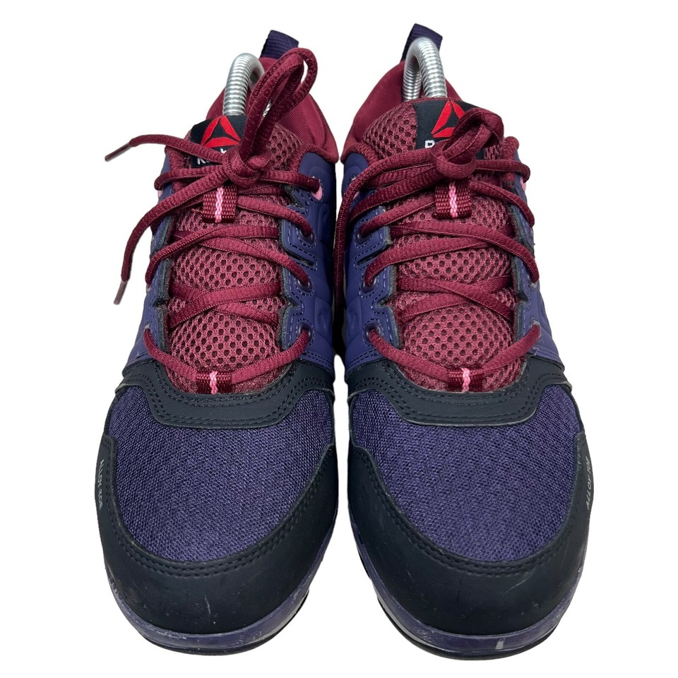 Reebok DMX Flex Work Shoe Alloy Toe Cushioned Insoles Purple Leather ...