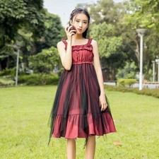 Abito Ruffle Lolita Per Donne E Ragazze, Costume Cosplay Goth Giapponese Vintage