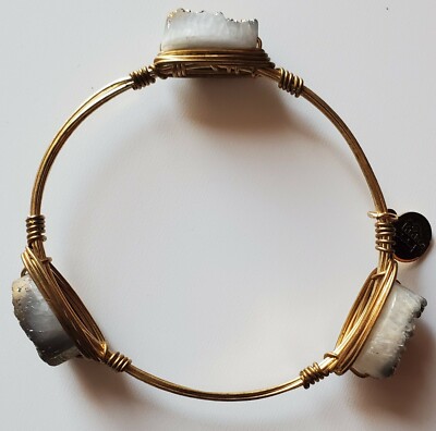 Womens Small Bangle Braclet w/ Gold & Silver Colored Stones by Burbon & Boweties