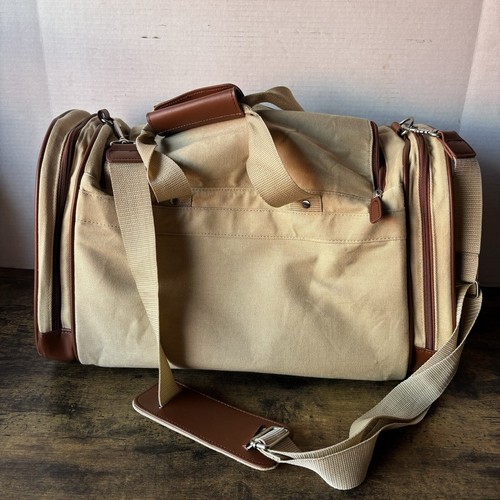 Rare Ben Hogan Foundation Golf Duffel Bag Brown & Beige *Broken Zipper* Plaid - Picture 14 of 21