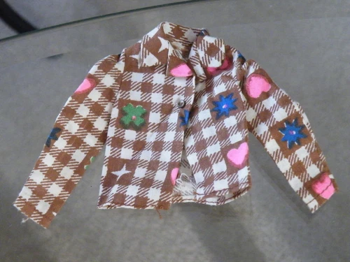 Vintage 1972 MOD Francie Casey Barbie #8647 BEST BUY Gingham BLOUSE TOP euc