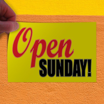Decal Sticker Multiple Sizes Open Sunday #1 Style A Business Open Sunday Outdoor Store Sign Red 69inx46in One Sticker