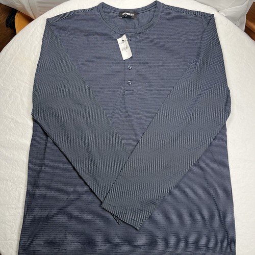 Express Men's Long Sleeve Shirt Medium Blue 5 Button