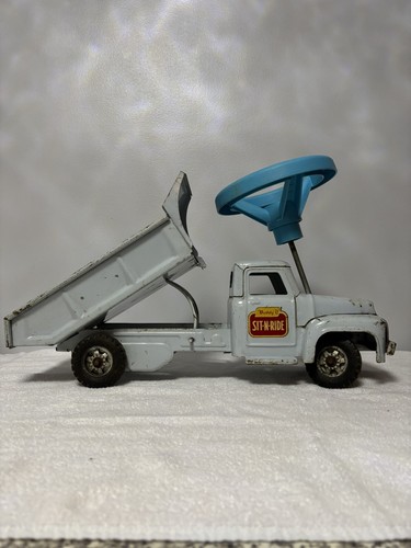 Buddy L Sit-n-Ride Light Blue Metal Dump Truck Vintage Toy Dump Truck From 1960s - Picture 5 of 14