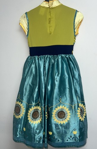 Disney Store Princess Anna Dress Up Girls Size 9 10 Halloween Costume Sunflower - Picture 5 of 8