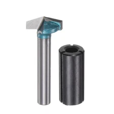 V-Groove Router Bit 0.6" Dia 6mm Shank 150 Degree with Conversion Collets, Cyan