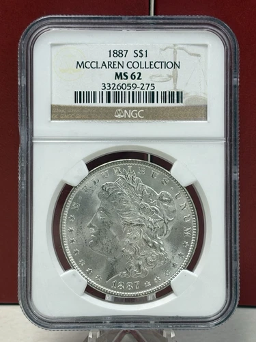 1887 United States Morgan Silver Dollar NGC MS62 McClaren #3326059-275