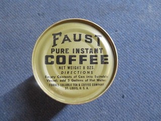 SEALED CAN WWII US MILITARY FAUST INSTANT COFFEE 1945 NICE CONDITION