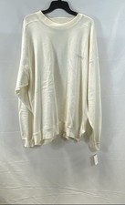 Vintage 90s Levi's Men's Cream Embroidered Logo Oversized Sweatshirt Size L