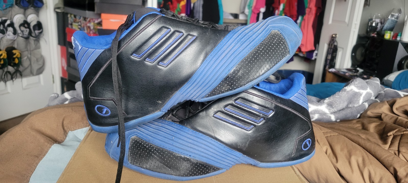 adidas T-Mac 1 Men's Basketball Shoes Orlando Magic, Black/Royal Blue, Size 12