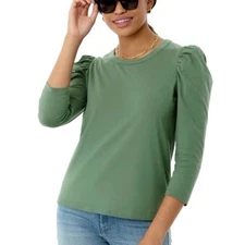 Pomander Place Tuckernuck Size L Vesty Crewneck Puff 3/4 Sleeve Top Tee Shirt
