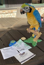 ✅furreal Squawkers Mccaw Talking Parrot 12" Perch Remote Cookie Adoption Works!