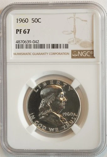1960 Franklin Half Dollar PF 67 NGC 50C