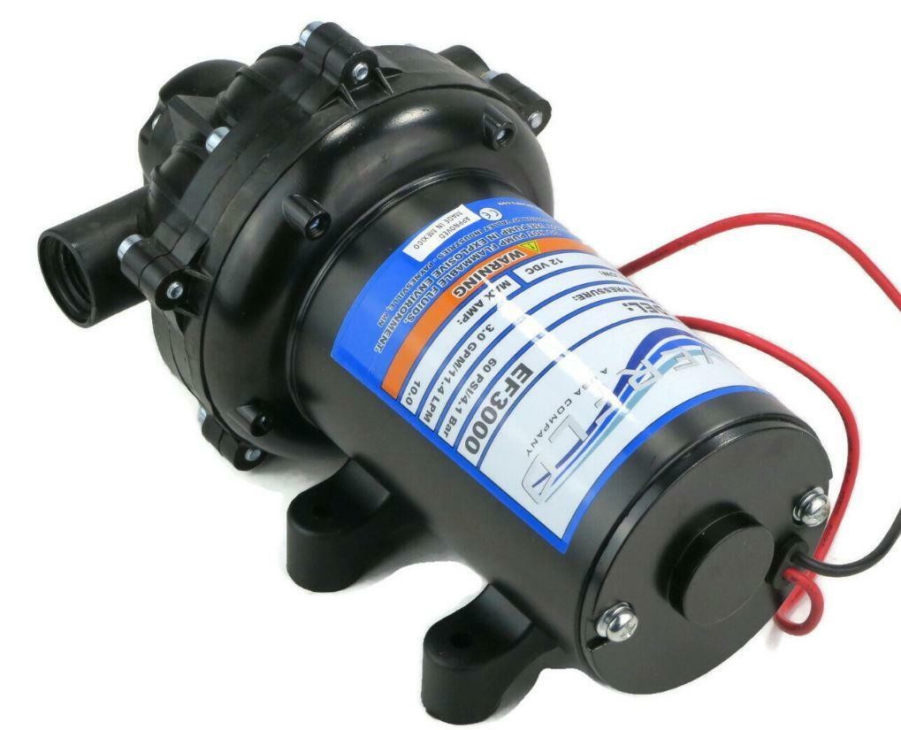 Everflo EF3000 3.0 GPM 12V Diaphragm Pump – 1/2" NPT for Sprayers/Transfer