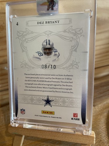 2011 Panini National Treasures-Nfl Gear Dez Bryant #4 RPA Rookie🔥 8/10 🔥 - Picture 5 of 11