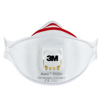 3M Aura 9332 Valved Disposable Respirator FFP3 Face Mask Pack of 2 exp 07/25