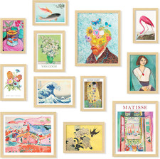 Eclectic Framed Wall Art Set - Colorful Retro Maximalist Prints for Bedroom