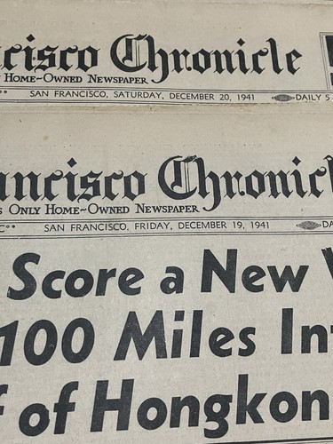 WW2 San Francisco Chronicle Newspapers 3 Papers From 1945 - Picture 2 of 11