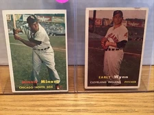 1957 Topps 2 Card HOF Lot Minnie Minoso Early Wynn White Sox #138 40 PR-GD