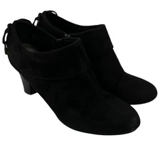 COACH & FOUR Terence Black Suede Ankle Heeled Bootie SZ 9 