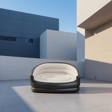 Deluxe 2 Person Inflatable Sofa Couch with Flocked Surface