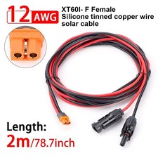 12 AWG XT60i Female to Solar Connector Solar Panel Extension Charging Cable