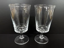2 Pottery Barn Montana Pattern Glass Crystal Water Glasses Goblet 7"