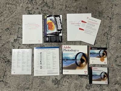 Adobe Photoshop Mac 7.0 Full Version Complete Box Set CD + Manuals Vintage