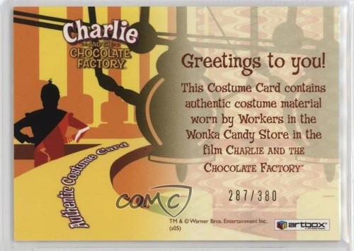 2005 Artbox Charlie and the Chocolate Factory Costume Relics 287/380 1i3 - Picture 2 of 3
