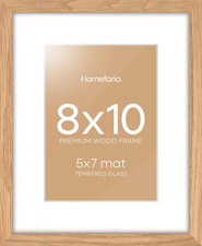 8 X 10 Wood Picture Frame, High End Natural Oak 8X10 Light Wooden Frames with Ma