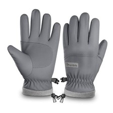 Kids Winter Waterproof Ski Gloves, Snowboarding Touchscreen Snow L 9-10 Grey