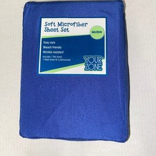 NWT New QUEEN Your Zone Stadium Blue 4-Piece Soft Microfiber Sheet Set