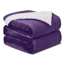 Sherpa Fleece Blanket 60x80 Soft Warm Reversible Plush Cozy Throw Twin Size