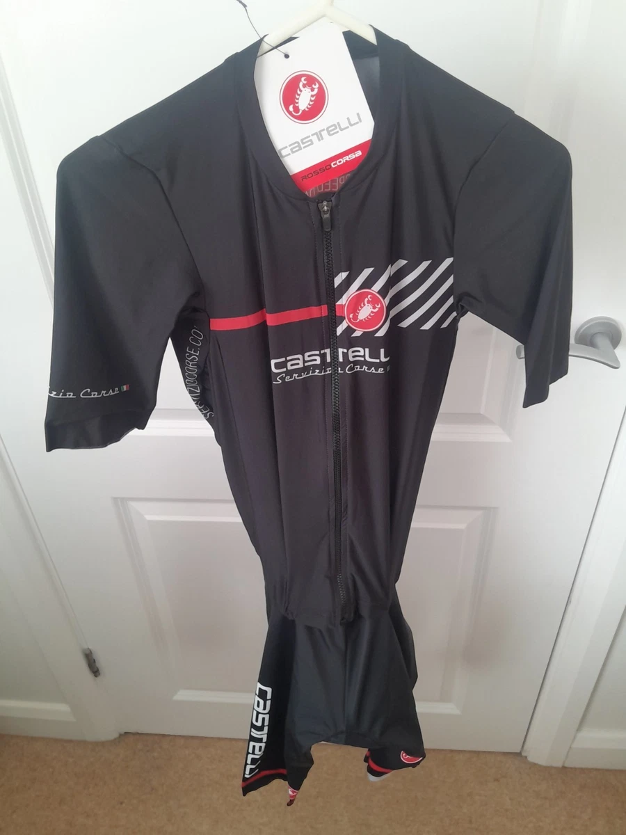 Traje de triatlón Castelli PR para hombre manga corta mediano, negro