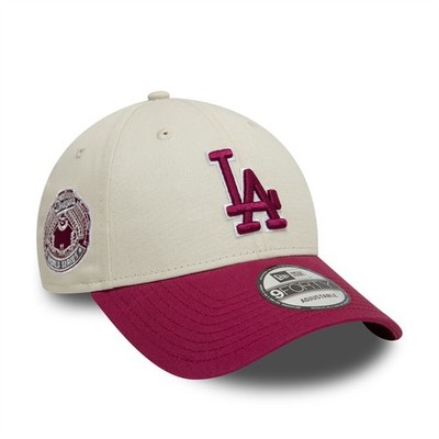 LA Dodgers Cap Adjustable World Series Patch New Era Cream 9FORTY