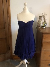 Untold strapless royal blue ruffle dress size 8 BNWT