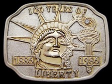 IL31136 VINTAGE 1986 100 YEARS OF  THE STATUE OF LIBERTY  BELT BUCKLE