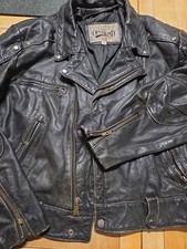 Open Road Black Leather Motorcycle Jacket Siz...