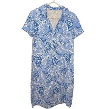 Lilly Pulitzer Sadie Polo Dress Blue Peri Turtley Awesome Print Size Small