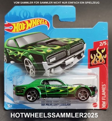 HOT WHEELS ''1968 MERCURY COUGAR'' HW FLAMES GTB17-M521 FARBE GRÜN OVP UNGEÖFFNET