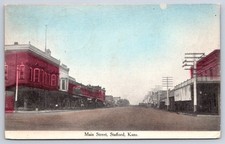 Antique Kansas Postcard STAFFORD Main Street Hotel Brinkman 1908