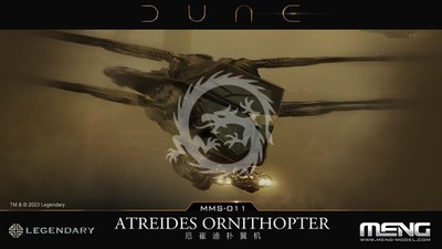 Dune Atreides Ornithopter 169 x 95mm Dune Meng Model MMS-011 1/230 Scale