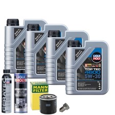 Motoröl 5W30 LIQUI MOLY 4L+MANN Ölfilter+Spülung+Cera Tec+Ölablassschraube